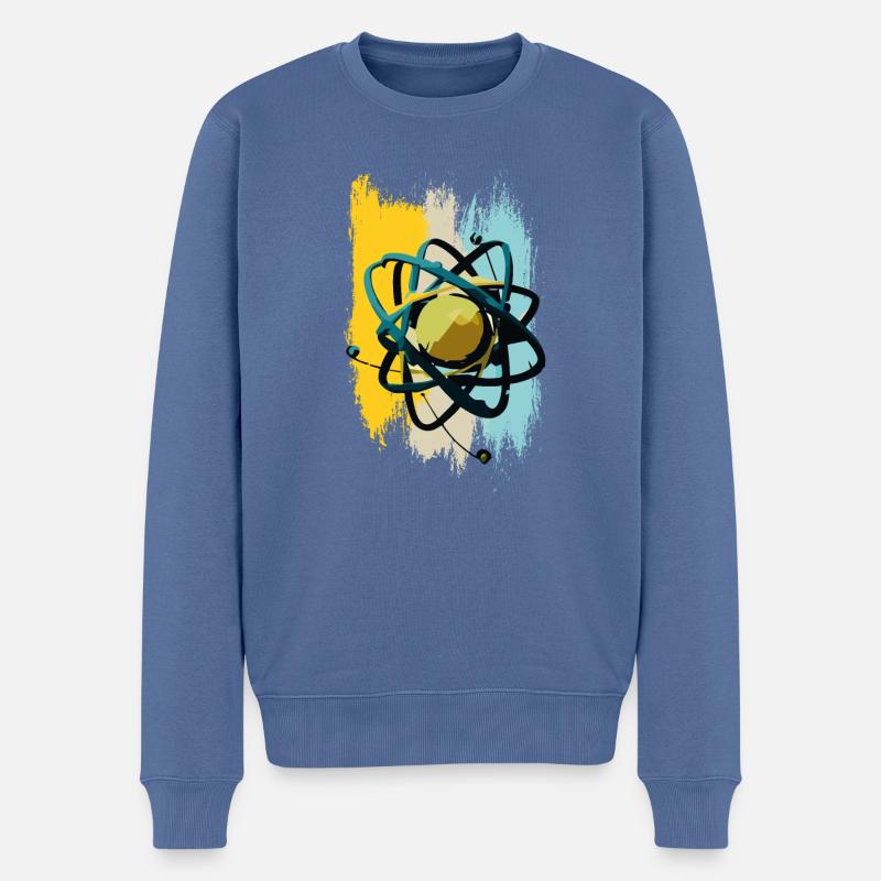 Atomkern, Physik, Wissenschaft - Männer Premium Bio Pullover - Taubenblau