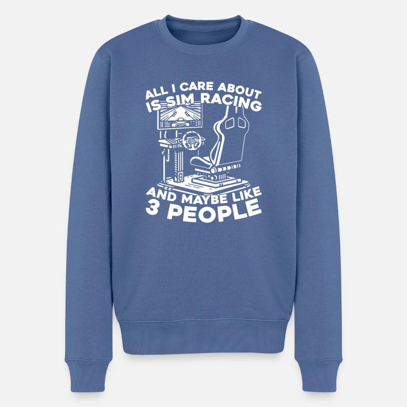Sim Racing - Pull Premium bio Homme - bleu pigeon