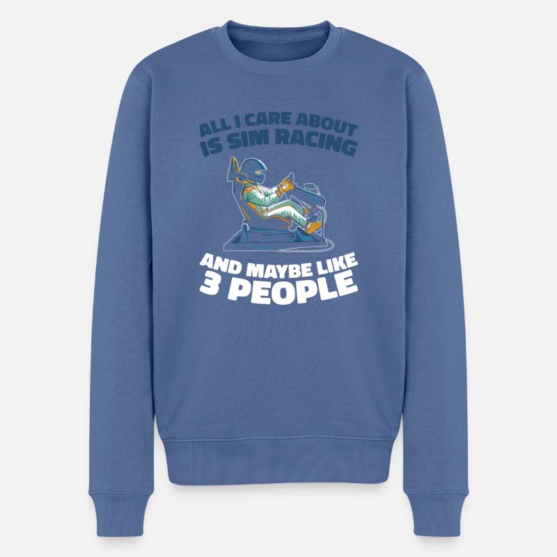 Sim Racing - Pull Premium bio Homme - bleu pigeon