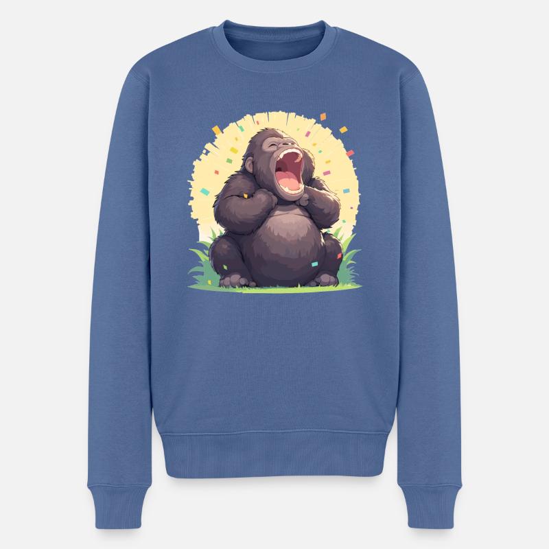 Gorillas Gorilla - Männer Premium Bio Pullover - Taubenblau