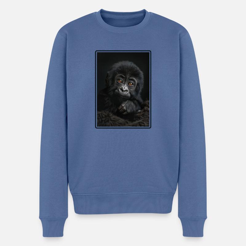 Gorillas Gorilla - Männer Premium Bio Pullover - Taubenblau