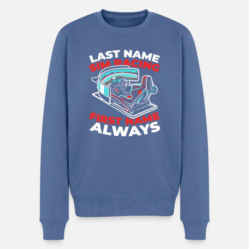 Sim Racing - Pull Premium bio Homme - bleu pigeon