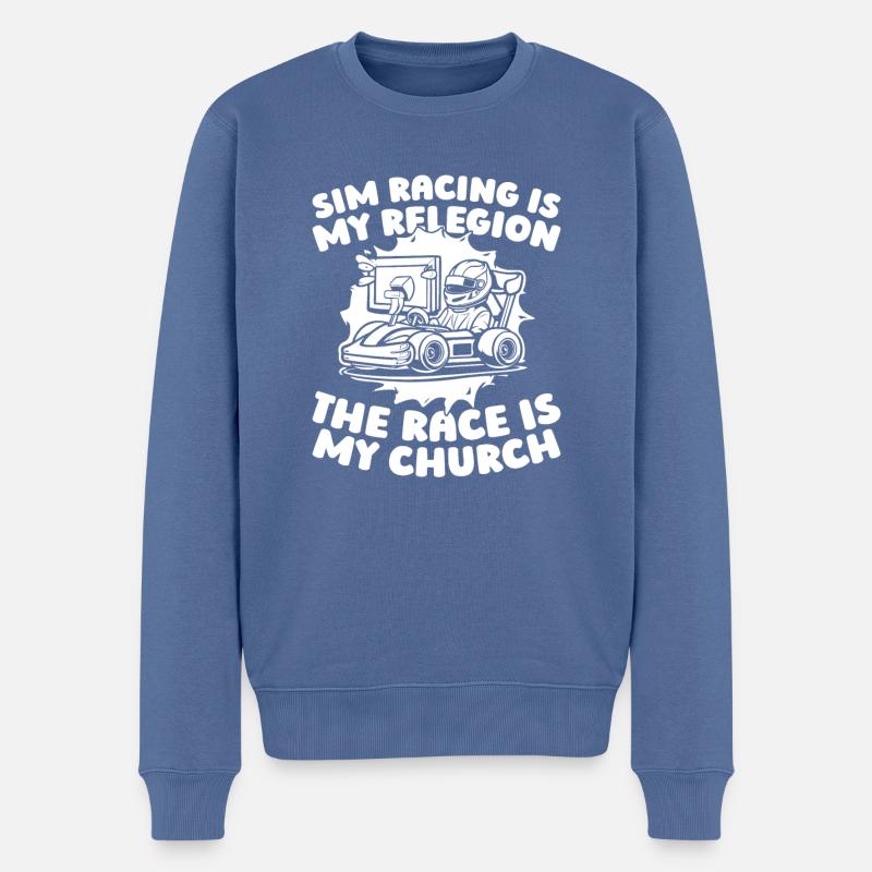 Sim Racing - Pull Premium bio Homme - bleu pigeon
