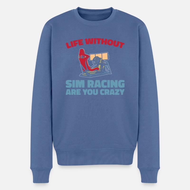 Sim Racing - Pull Premium bio Homme - bleu pigeon