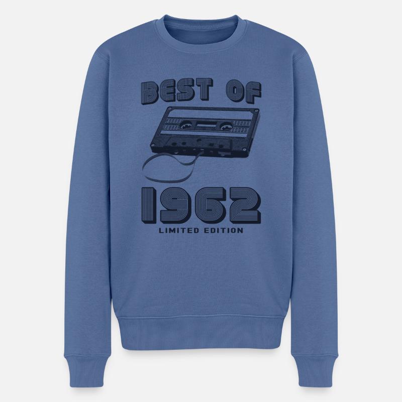 Retro 1962 Stil 63. Geburtstag Feier Design - Männer Premium Bio Pullover - Taubenblau