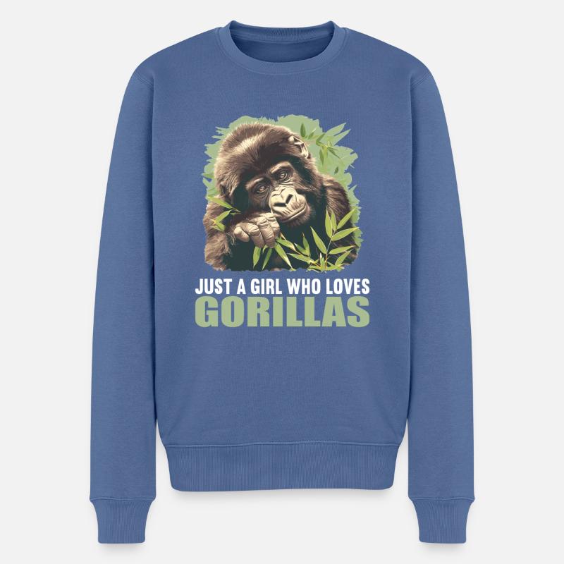 Gorillas Gorilla - Männer Premium Bio Pullover - Taubenblau
