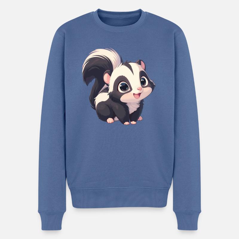 Stinktiere Stinktier - Männer Premium Bio Pullover - Taubenblau