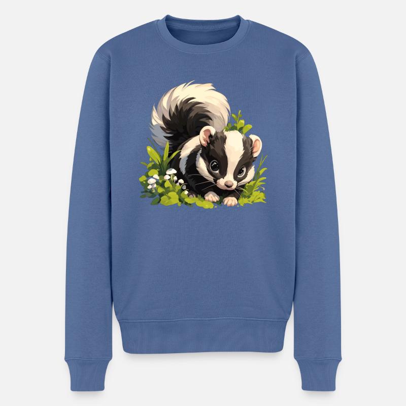 Stinktiere Stinktier - Männer Premium Bio Pullover - Taubenblau