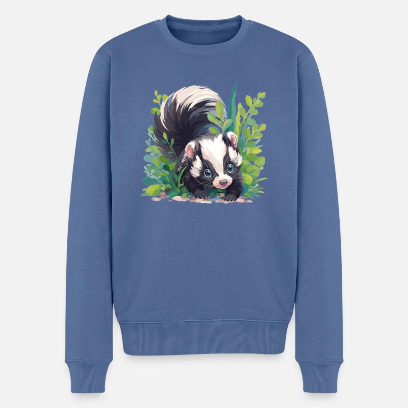 Stinktiere Stinktier - Männer Premium Bio Pullover - Taubenblau