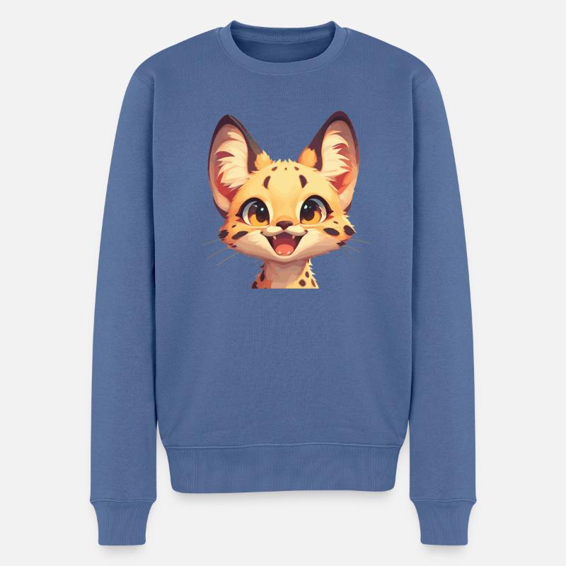 Servale Serval - Pull Premium bio Homme - bleu pigeon