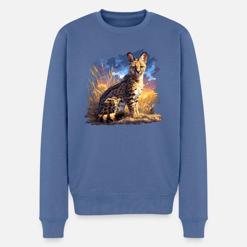 Servale Serval - Pull Premium bio Homme - bleu pigeon