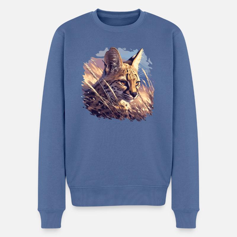 Servale Serval - Pull Premium bio Homme - bleu pigeon
