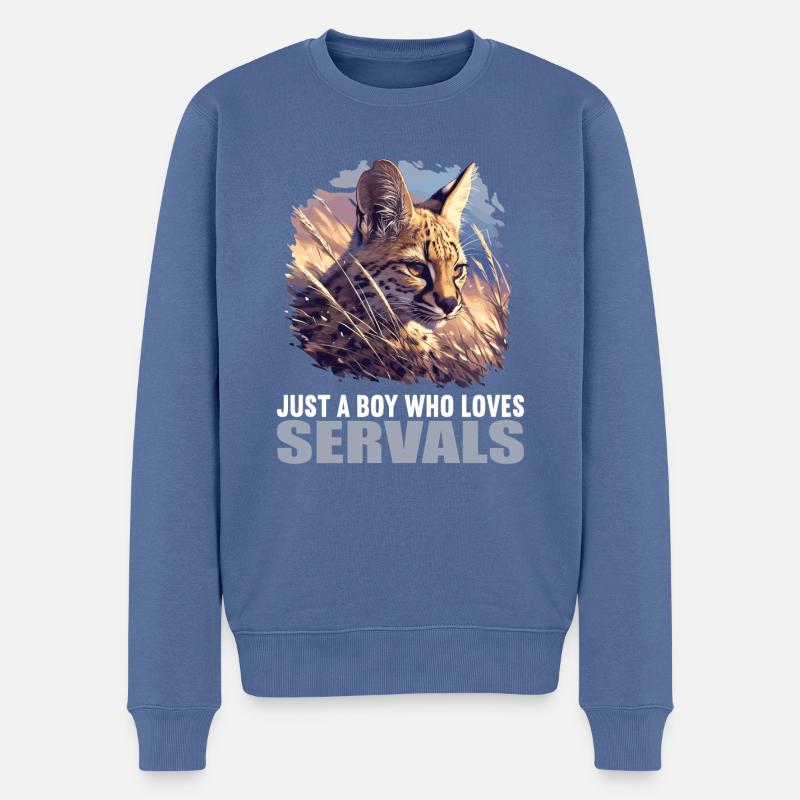 Servale Serval - Pull Premium bio Homme - bleu pigeon