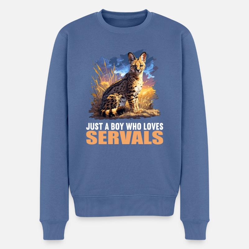 Servale Serval - Pull Premium bio Homme - bleu pigeon