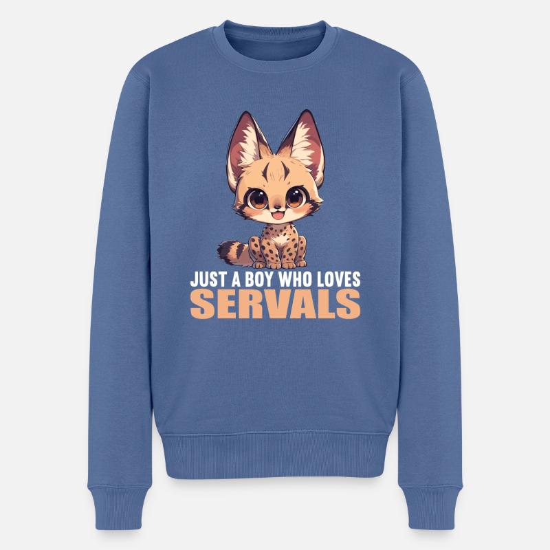 Servale Serval - Pull Premium bio Homme - bleu pigeon