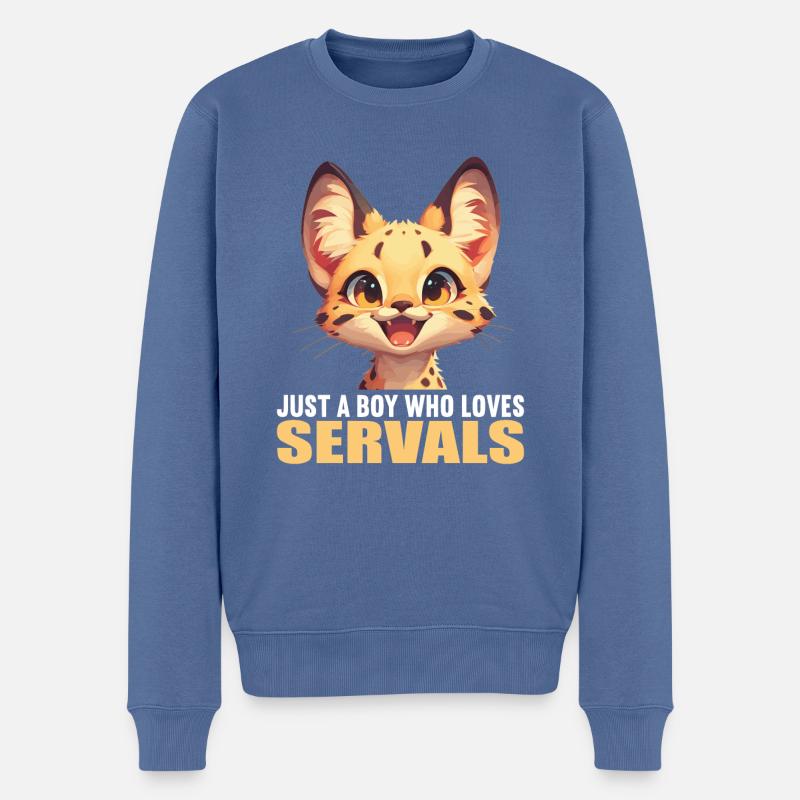 Servale Serval - Pull Premium bio Homme - bleu pigeon