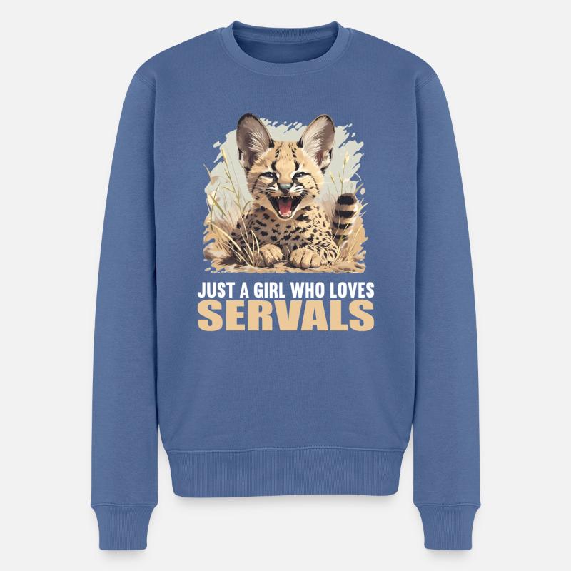 Servale Serval - Pull Premium bio Homme - bleu pigeon