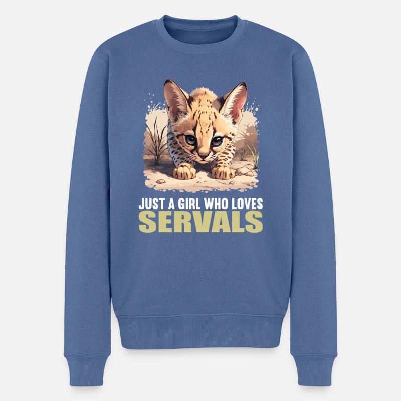 Servale Serval - Pull Premium bio Homme - bleu pigeon