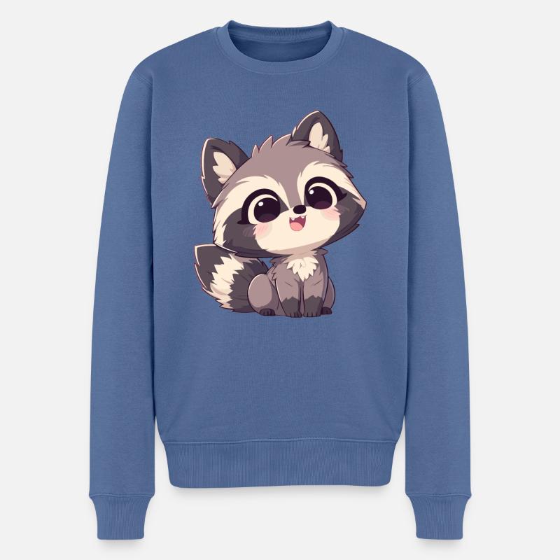Waschbären Waschbär - Männer Premium Bio Pullover - Taubenblau