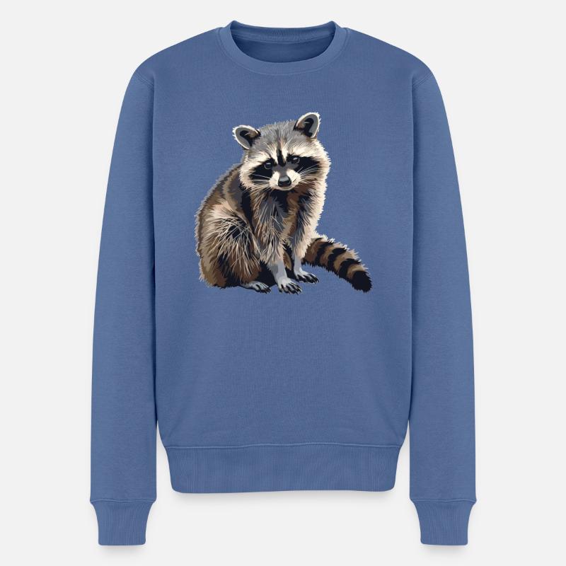 Waschbären Waschbär - Männer Premium Bio Pullover - Taubenblau