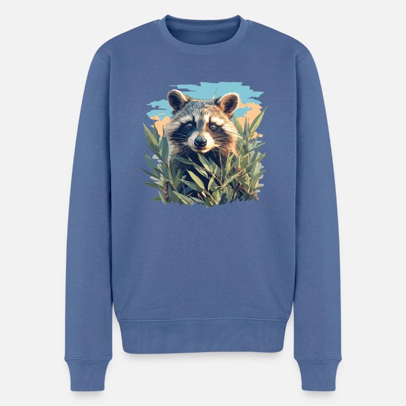 Ratons laveurs Raton laveur - Pull Premium bio Homme - bleu pigeon