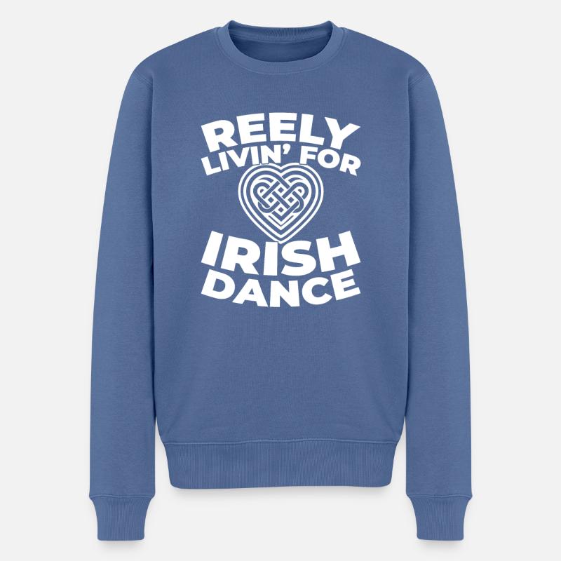 Danse Irlandaise Irischer Tanz - Pull Premium bio Homme - bleu pigeon