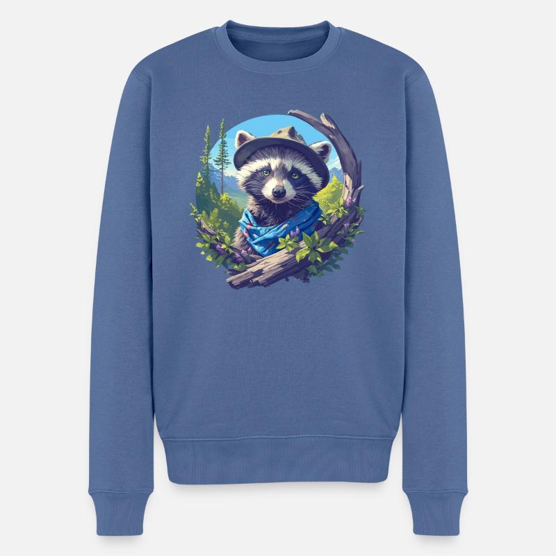Ratons laveurs Raton laveur - Pull Premium bio Homme - bleu pigeon
