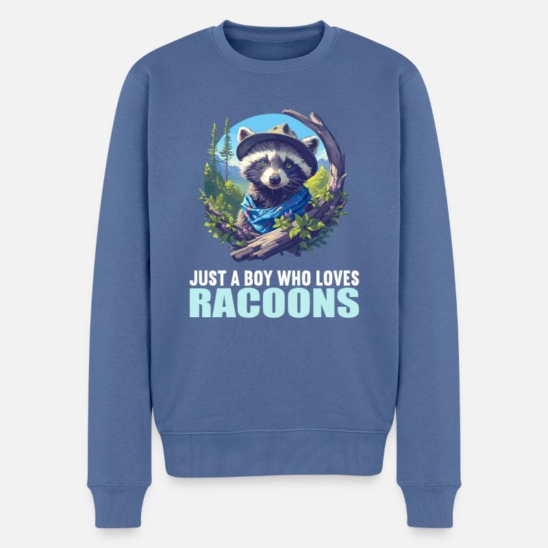 Waschbären Waschbär - Männer Premium Bio Pullover - Taubenblau