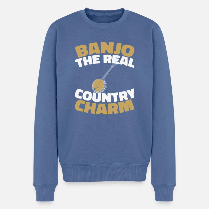 Banjo - Männer Premium Bio Pullover - Taubenblau