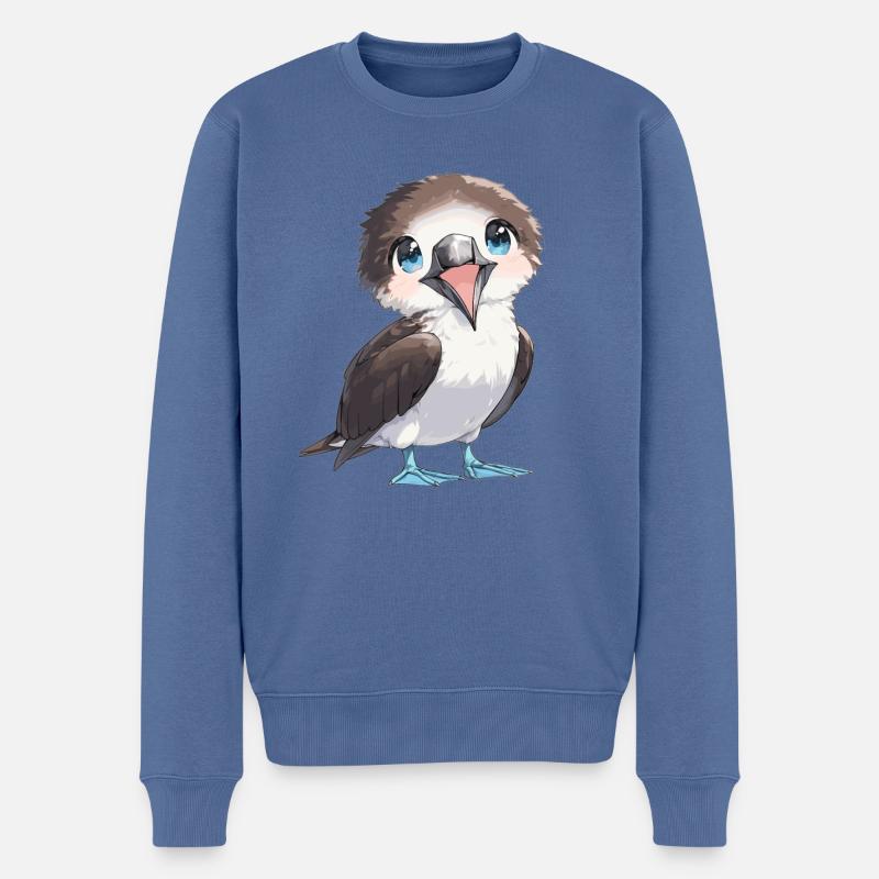 Fou à pieds bleus - Pull Premium bio Homme - bleu pigeon