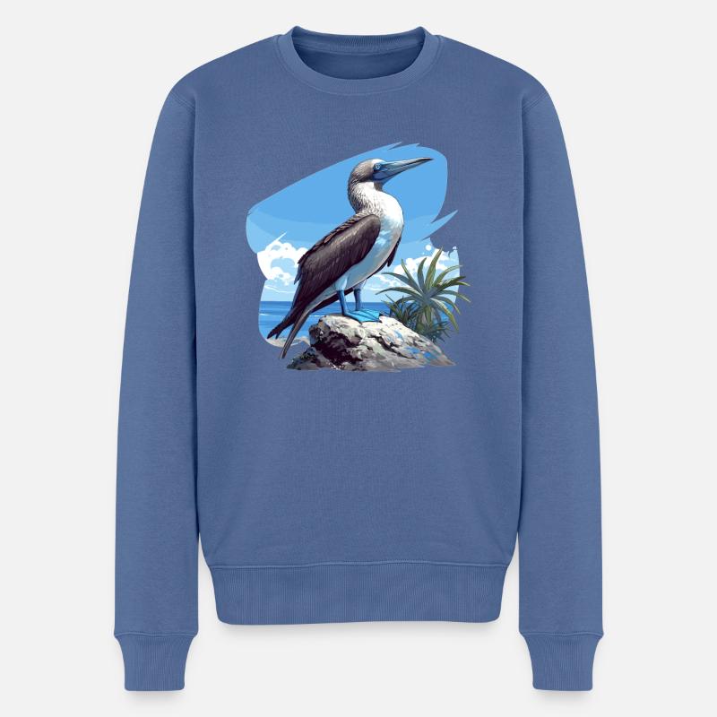 Fou à pieds bleus - Pull Premium bio Homme - bleu pigeon
