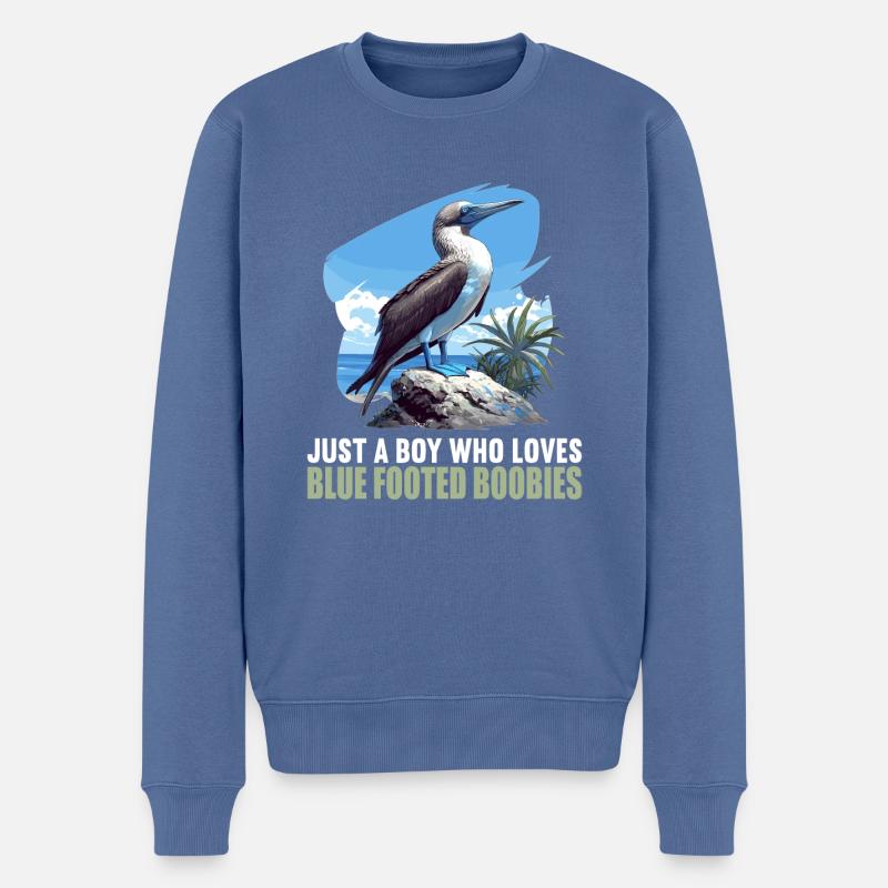 Fou à pieds bleus - Pull Premium bio Homme - bleu pigeon