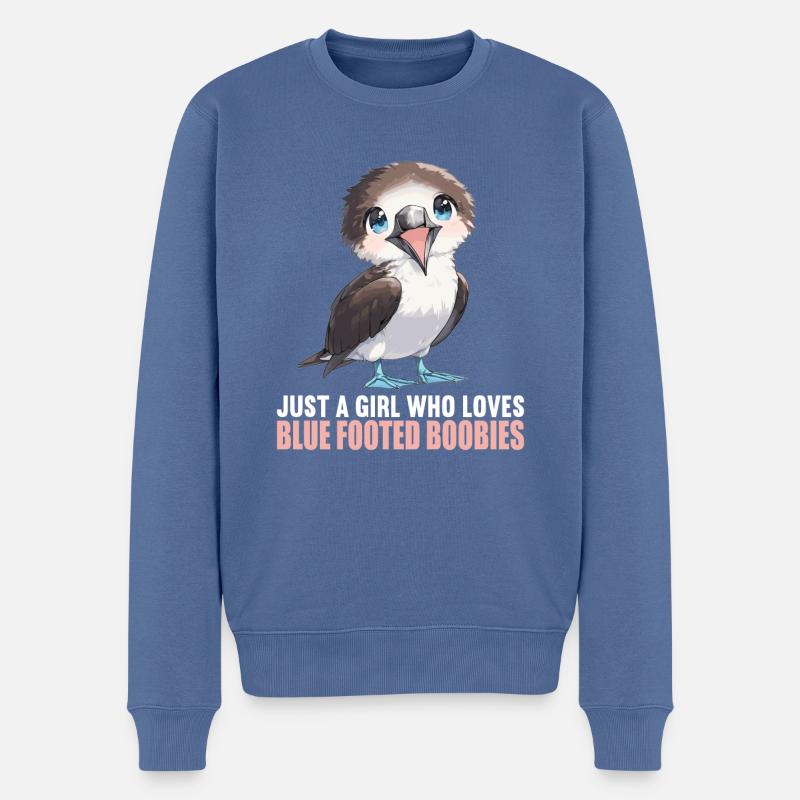 Fou à pieds bleus - Pull Premium bio Homme - bleu pigeon