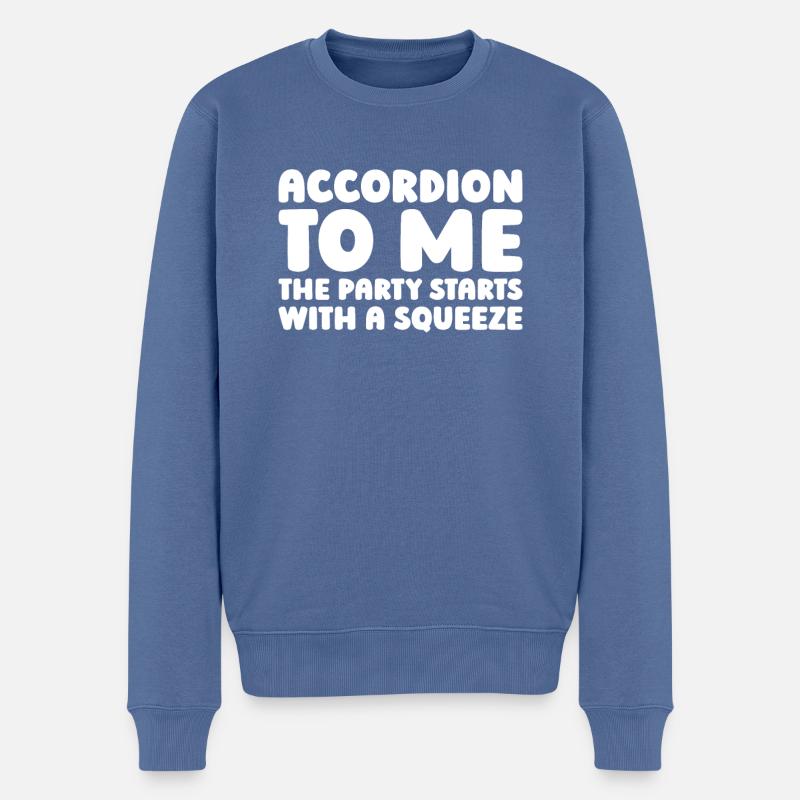 Akkordeon - Männer Premium Bio Pullover - Taubenblau