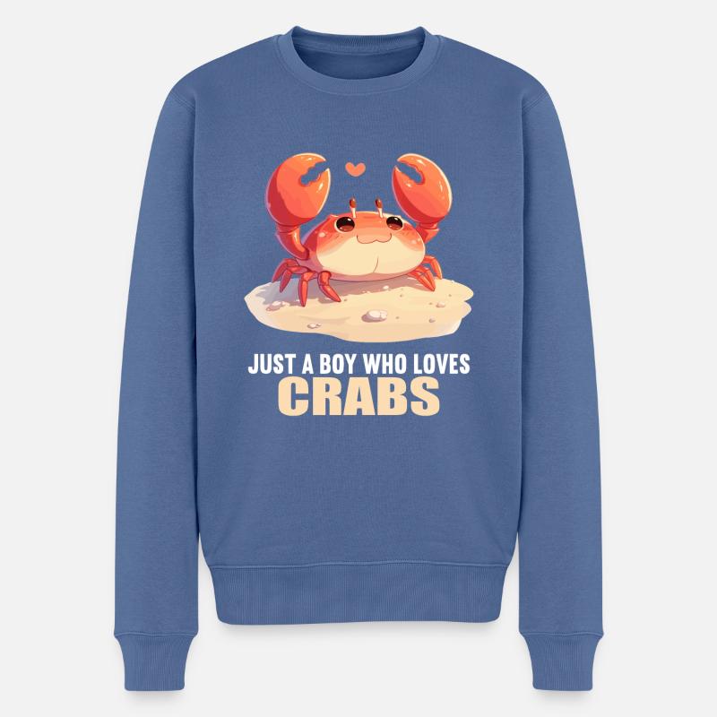 Crabe Crabe - Pull Premium bio Homme - bleu pigeon