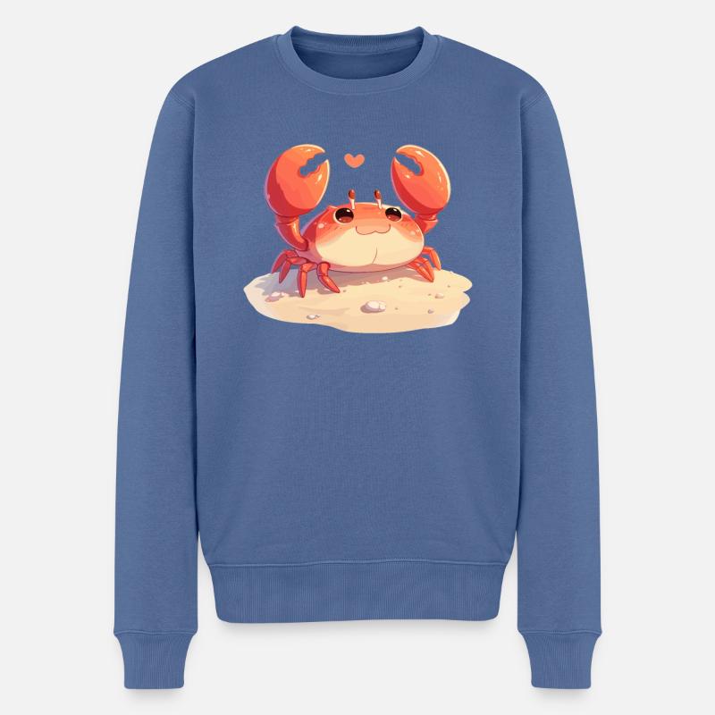 Krabbe Krabben - Männer Premium Bio Pullover - Taubenblau