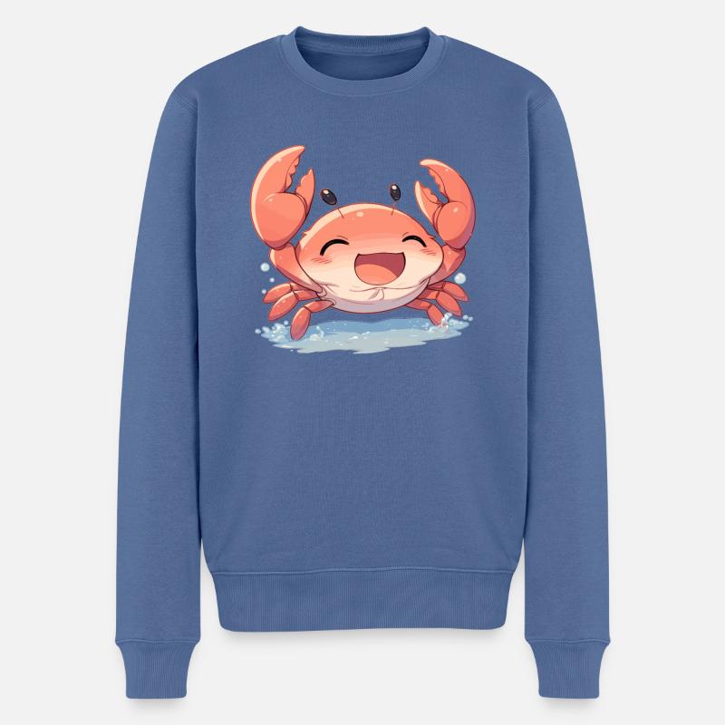 Krabbe Krabben - Männer Premium Bio Pullover - Taubenblau