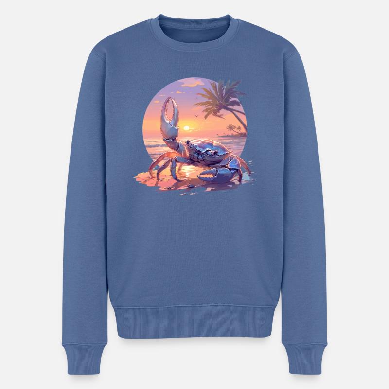 Crabe Crabe - Pull Premium bio Homme - bleu pigeon