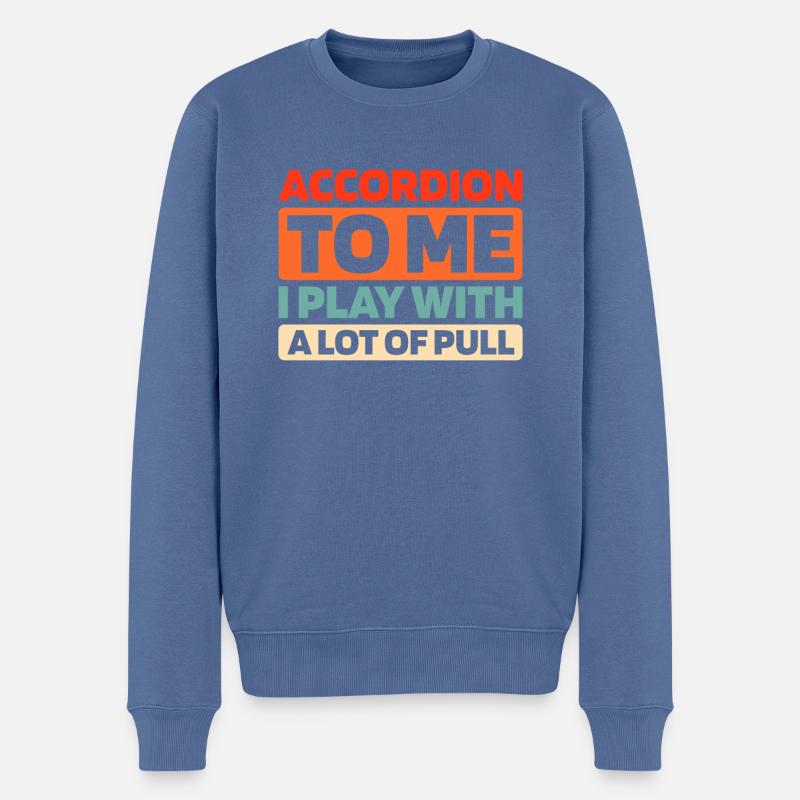 Akkordeon - Männer Premium Bio Pullover - Taubenblau