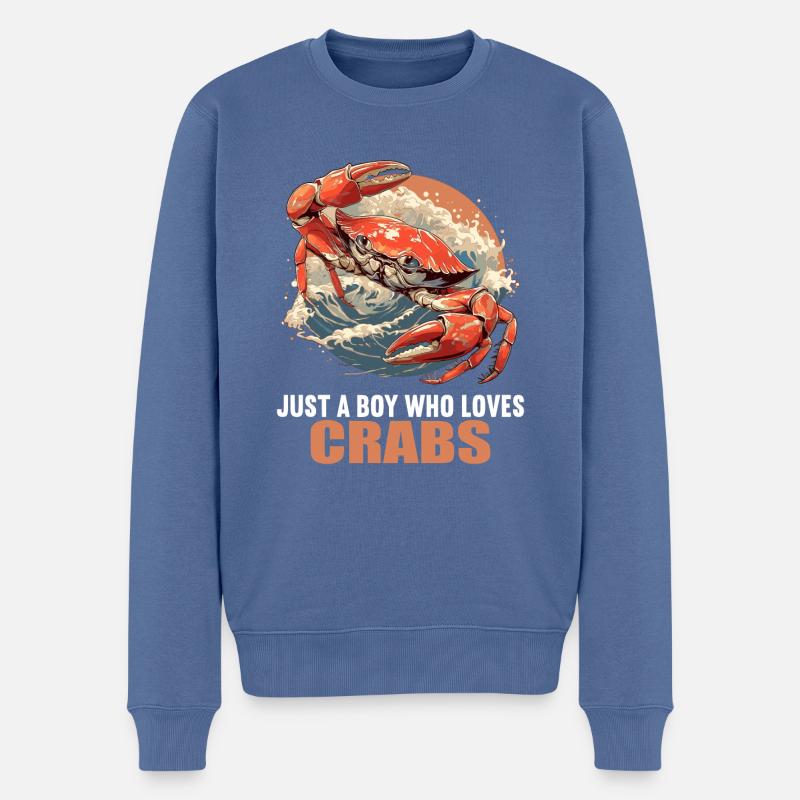 Crabe Crabe - Pull Premium bio Homme - bleu pigeon