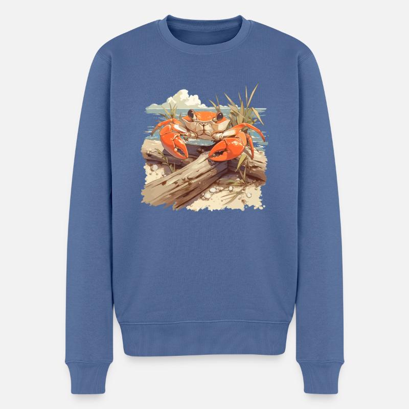 Crabe Crabe - Pull Premium bio Homme - bleu pigeon