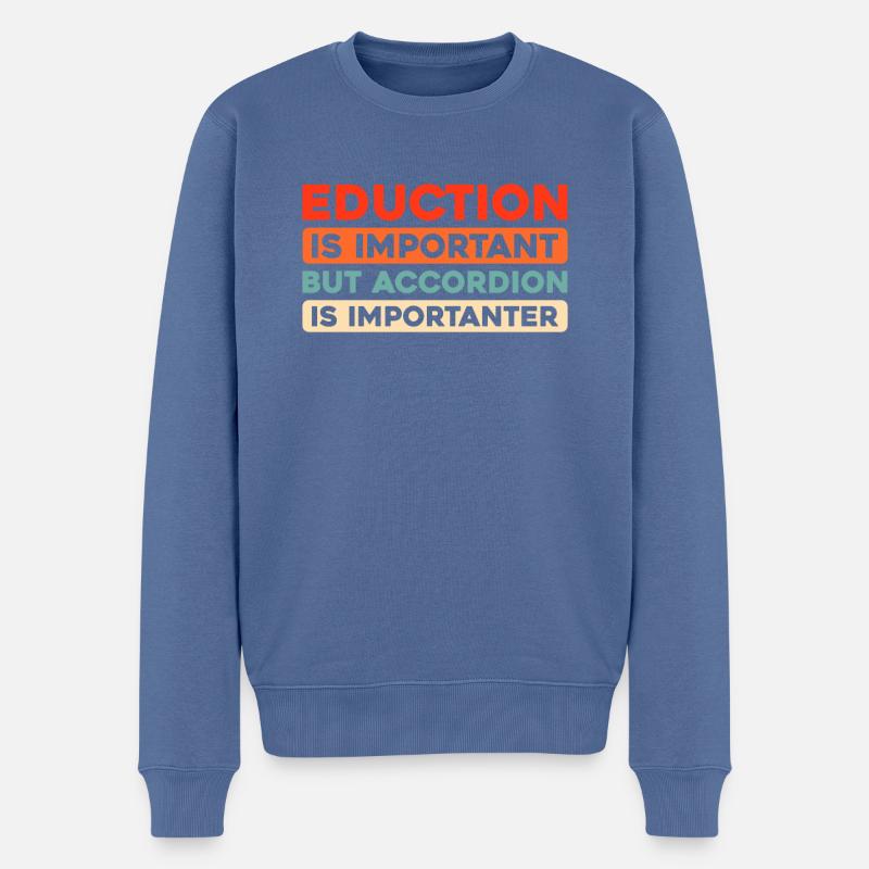 Akkordeon - Männer Premium Bio Pullover - Taubenblau