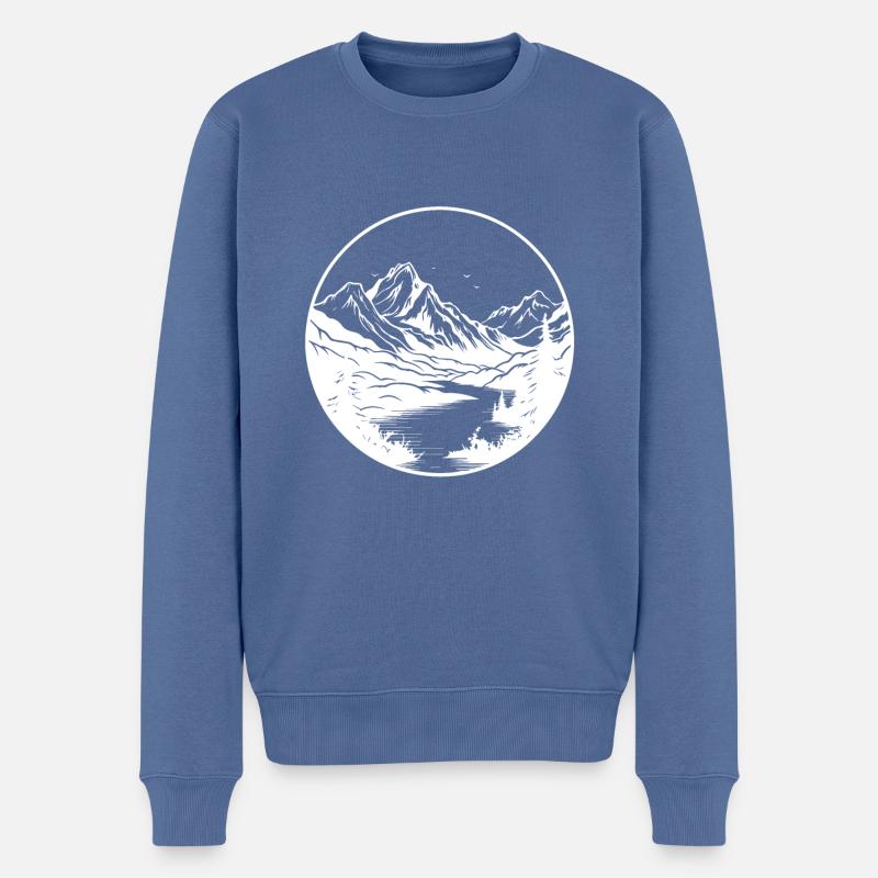 Berge Symbol - Männer Premium Bio Pullover - Taubenblau