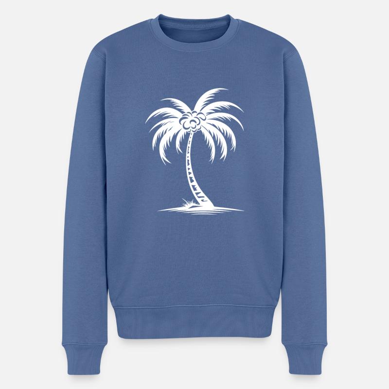 Palme Symbol - Männer Premium Bio Pullover - Taubenblau