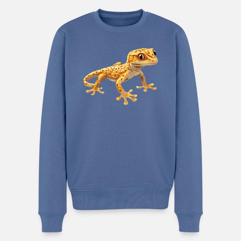 Geckos Geckos - Pull Premium bio Homme - bleu pigeon