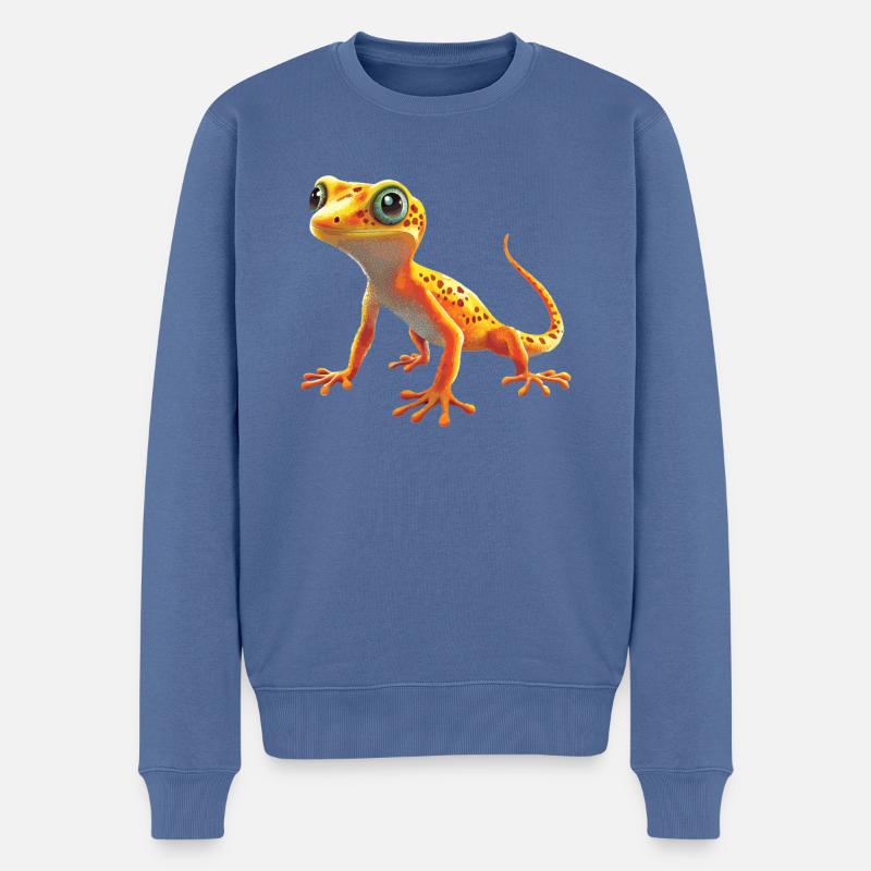 Geckos Geckos - Pull Premium bio Homme - bleu pigeon