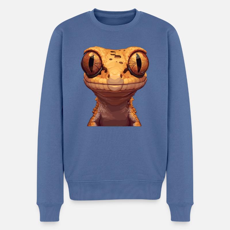 Geckos Geckos - Pull Premium bio Homme - bleu pigeon