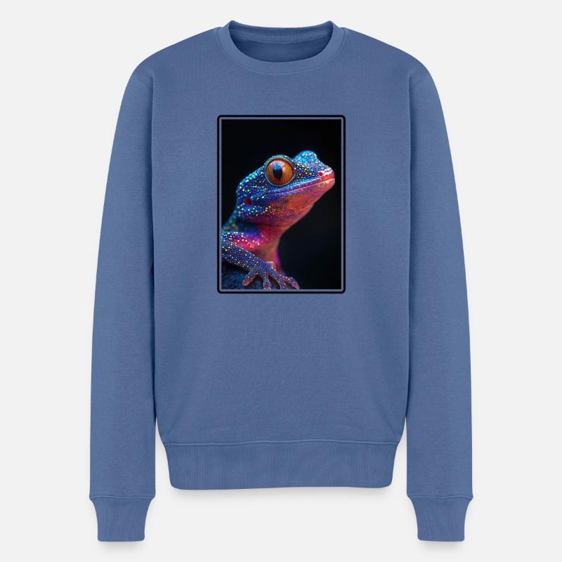 Geckos Geckos - Pull Premium bio Homme - bleu pigeon