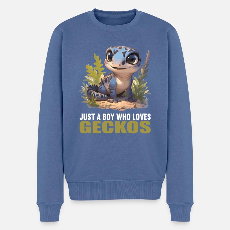 Geckos Geckos - Pull Premium bio Homme - bleu pigeon