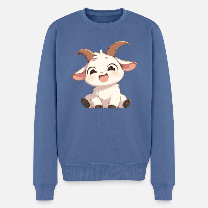 Chèvres chèvre - Pull Premium bio Homme - bleu pigeon